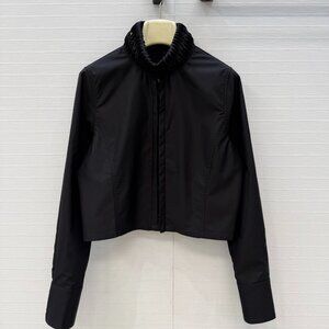 Alaia new stand-up collar cropped shirt